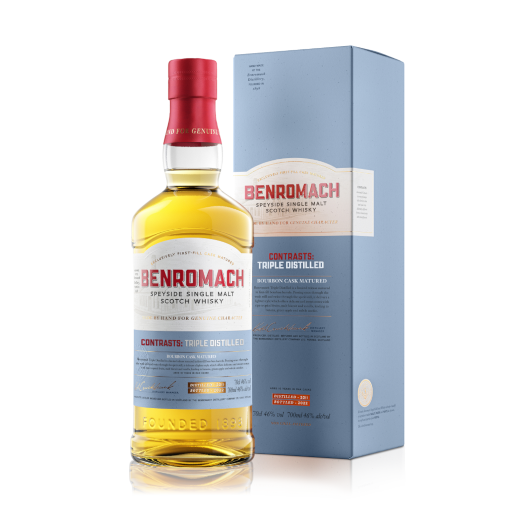 BENROMACH シングルモルトウイスキー 700ml 46% Buy The Benromach Contrasts: Triple Distilled Single Malt Whisky